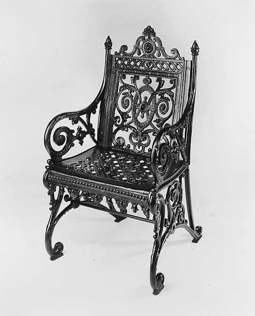 Armchair by North American Iron Works, 1877–97.