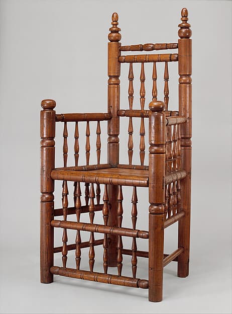 Spindle-back armchair by unknown artist, 1640–80.